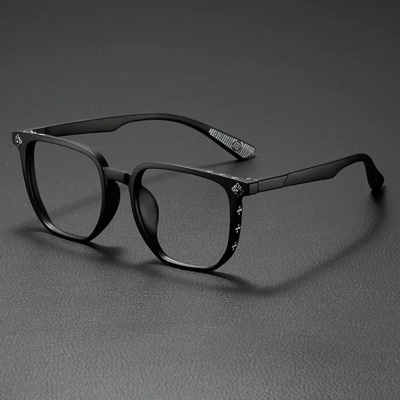 Retro Anti Blue Light Glasses, Cool Black Frame, Women's Bare Face, Fashionable, Ultra Light Flat Light Glasses Frame