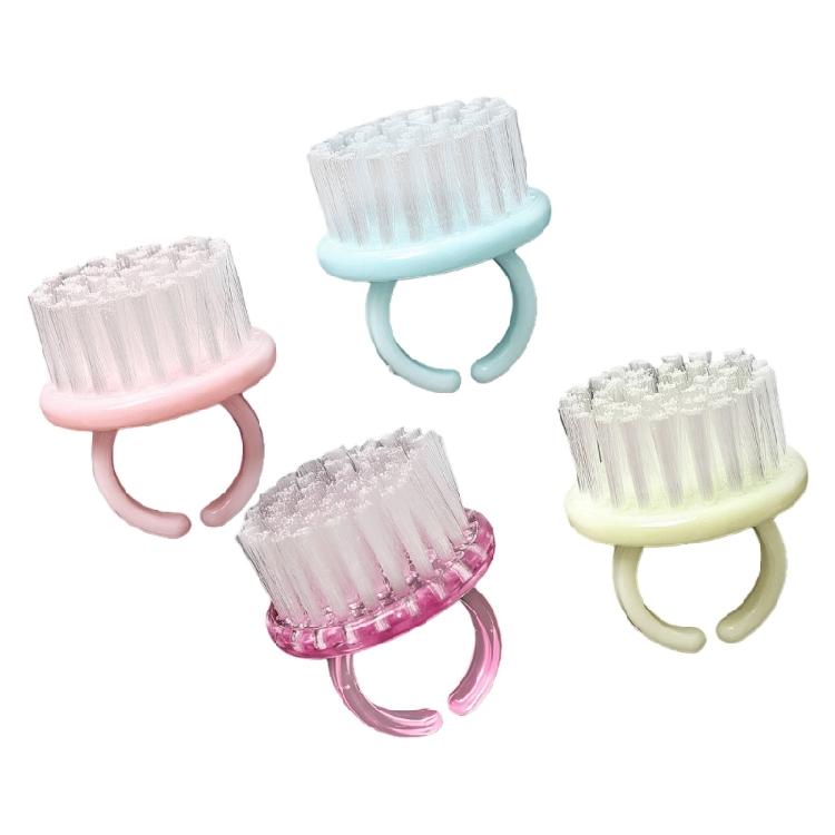 

4Pcs Pastel Round Head Nail Brushes Designed For Gentle Cleaning Ergonomic Design And Travel Friendly 1