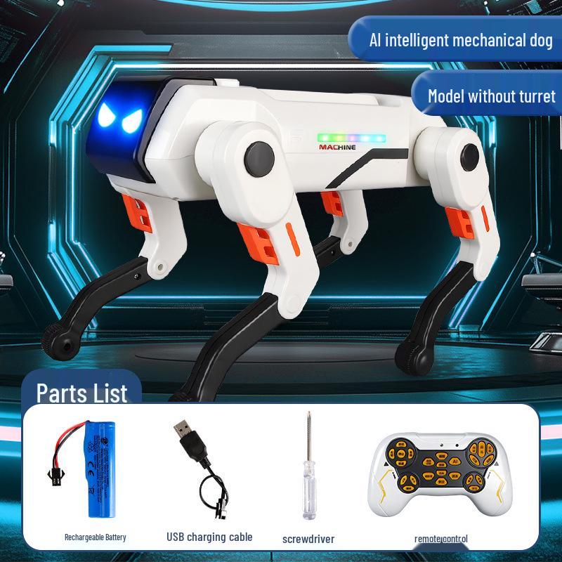 Cross-Border AI-Powered Voice Interactive Mechanical Dog with Water Gun - Children s Remote Control Toy. Single Battery