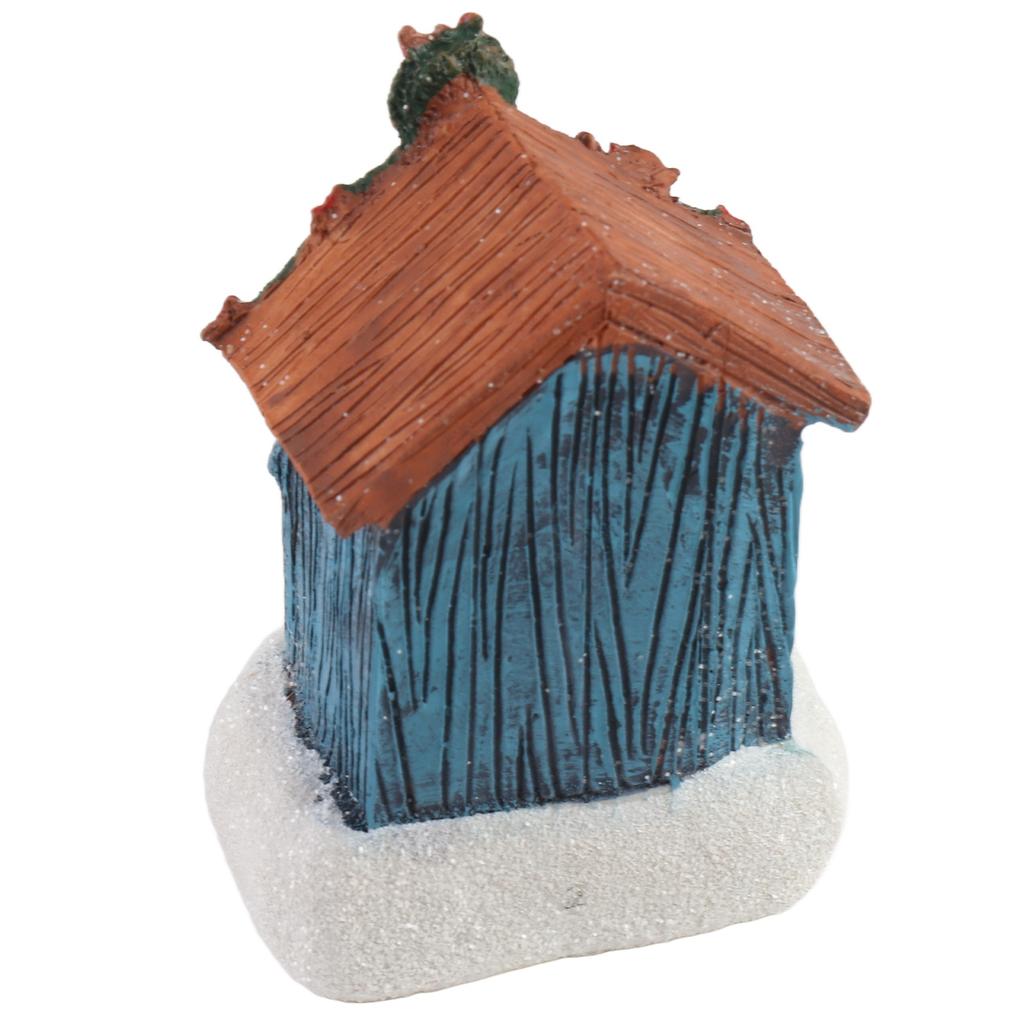 Xmas House Ornament Resin Xmas Scene House Miniature Decorative Small House Buildings for Home