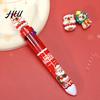 Colorful Retractable Pen Christmas Capybara Ballpoint 10 Color Cartoon Smooth Elk Snowmen Tree Multi-color Writing Festive Stationery Gift for