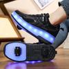 27-40 Kids's Lighting Sneakers Rubbing Shoes Boys's Shoes Solid Milky Patch Can Charging Lantern Shoes Glowing Sneakers with Charging
