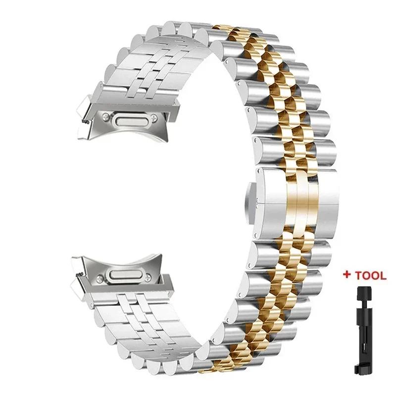 No Gaps Steel Strap for Samsung Galaxy Watch 7/6/5/4 40mm 44mm Metal Quick Fit Band for Galaxy Watch 6 Classic 43 47mm 5Pro 45mm