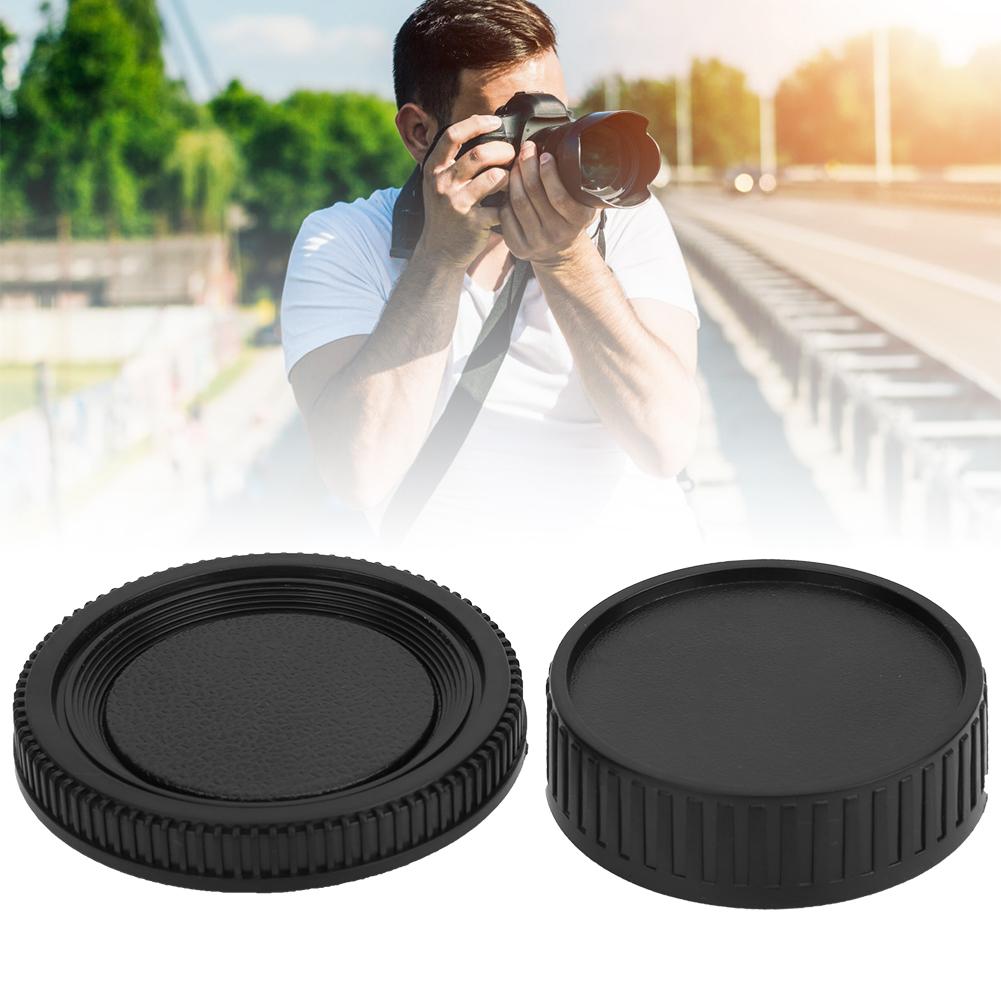 Black Plastic Portable Lens Rear Cover Body Front Cap Kit Fit for Minolta MD Mount Camera