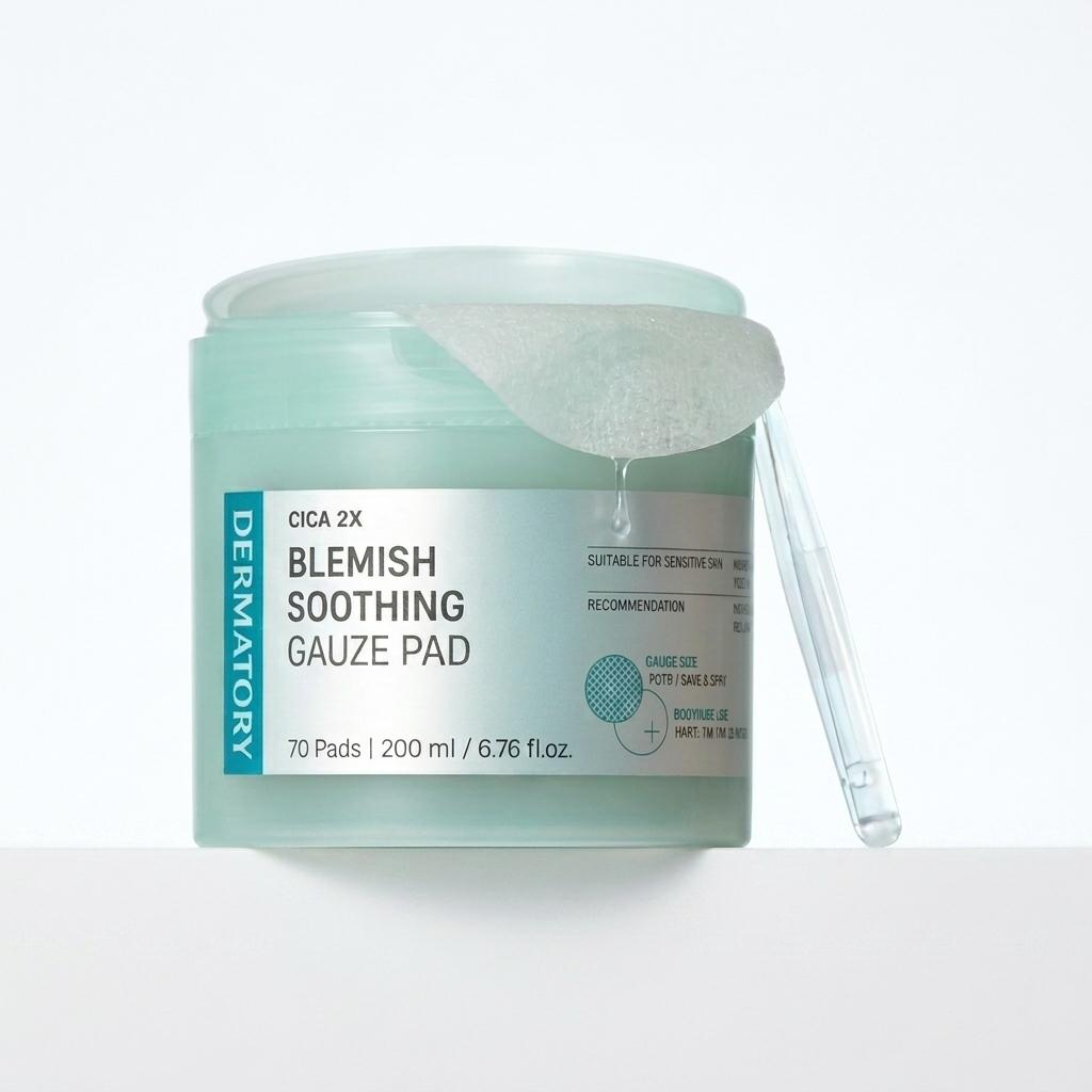 

[Dermatory] Cica Exosome Blemish Soothing Gauze Pad (70 Sheets) - [KOREAN SKINCARE] Calming & Tone Balancing Toner Pads (70 Sheets) 1 jar (70 pads)