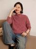 Autumn/Winter Thickened Half-High Collar Fancy Yarn Cashmere Pullover - Short Style Korean Loose Knit Sweater for Women
