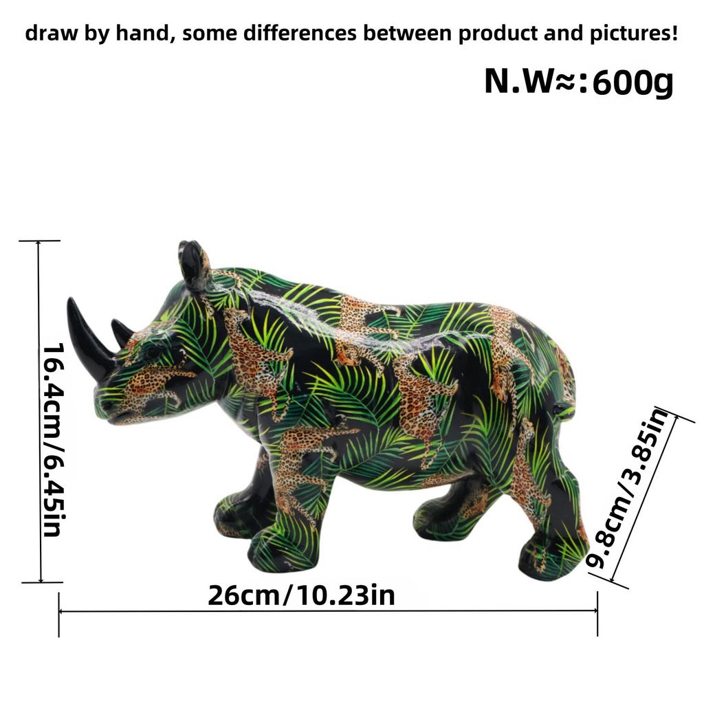 Nordic Creative New Colorful Rhino Ornaments Home Living Room Office Desktop Animal Resin Craft Decoration