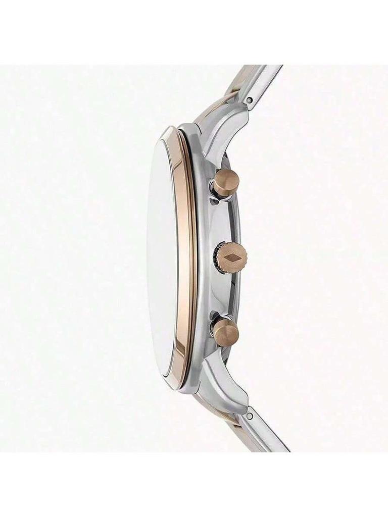 Fossil Men's Quartz Stainless Steel 3-Hand Wristwatch with Stainless Steel Case and Scratch-Resistant Glass, Model No. FS5869