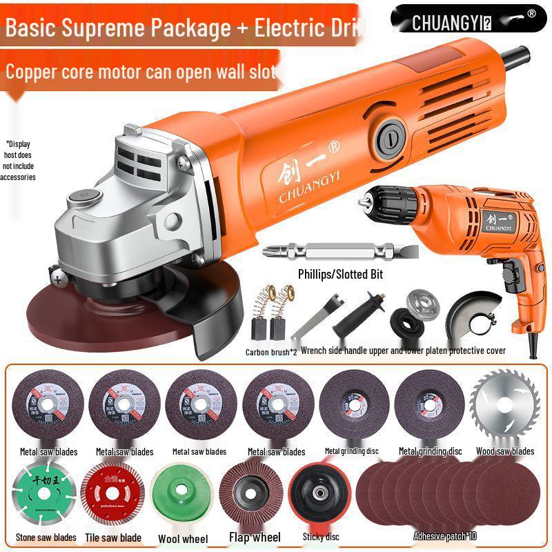 Multifunctional Angle Grinder & Polisher: Handheld Cutting, Grinding, and Polishing Tool for Household Use