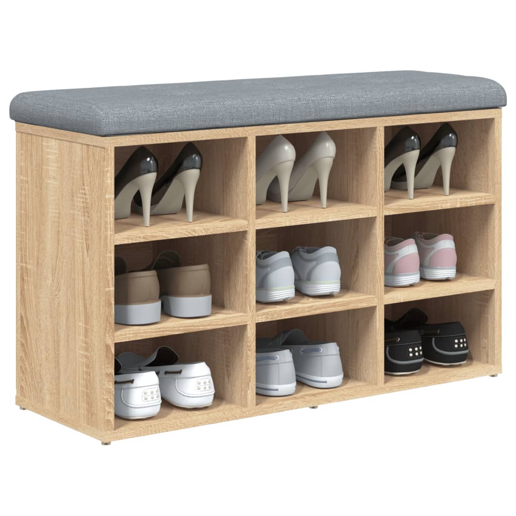 Schuhbank für den Eingangsbereich, mit Platz für 9 Paar Schuhe, vielseitig einsetzbare Schuhbank, 82 x 32 x 50 cm