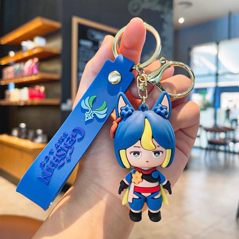 Милый силиконовый брелок с персонажем Genshin Impact, очаровательная ПВХ-фигурка для сумок и телефонов StyleV