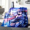 1Pc Genshin Impact Blanket Soft Comfortable Polyester Blanket Four Seasons All Season Blanket Bedroom Office Outdoor Use Anime Style Throw Christmas G