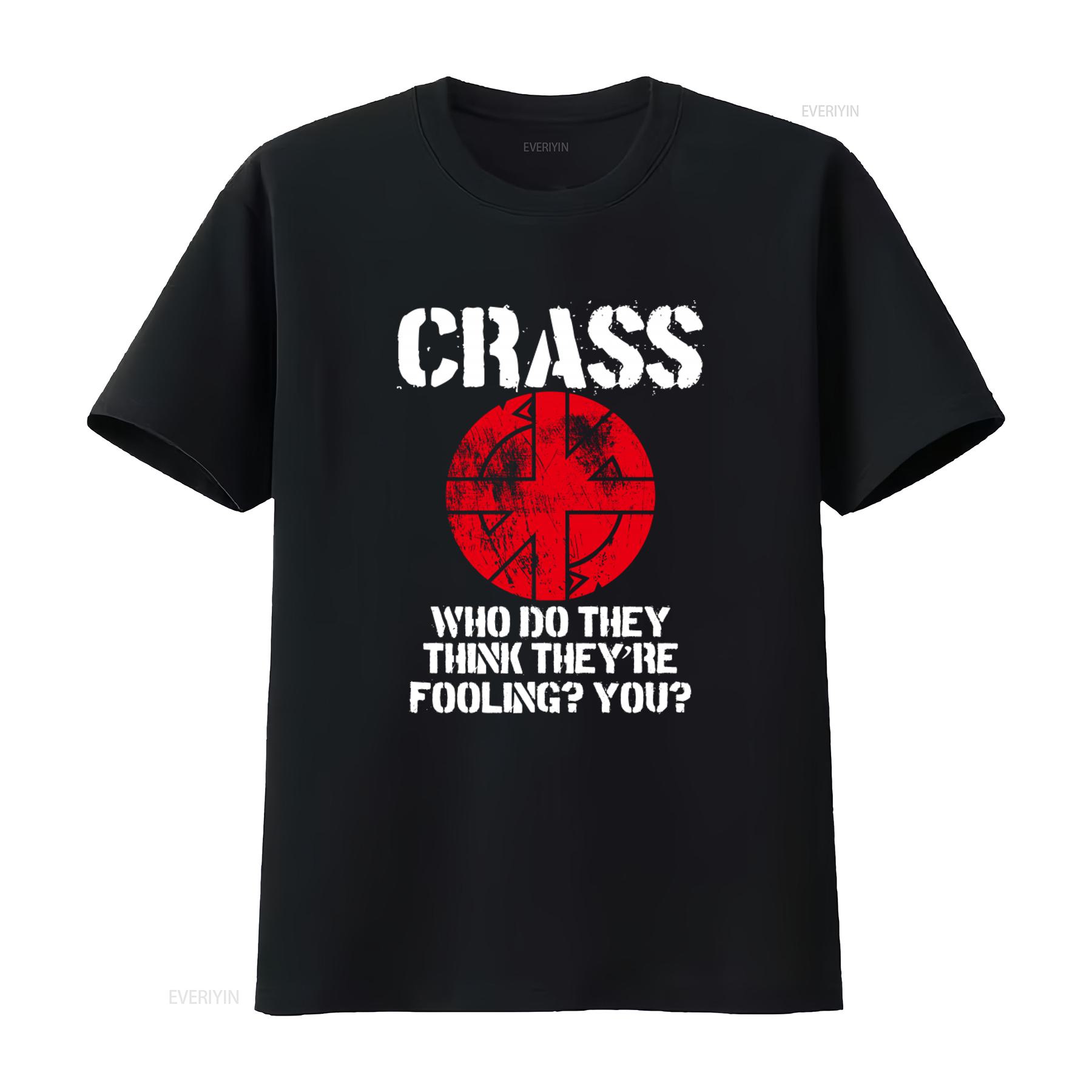 

Crass Punk Band T shirt English Style with Bold Print Post Fashion Statement vintage Washed designer clothes Stylish 4XL