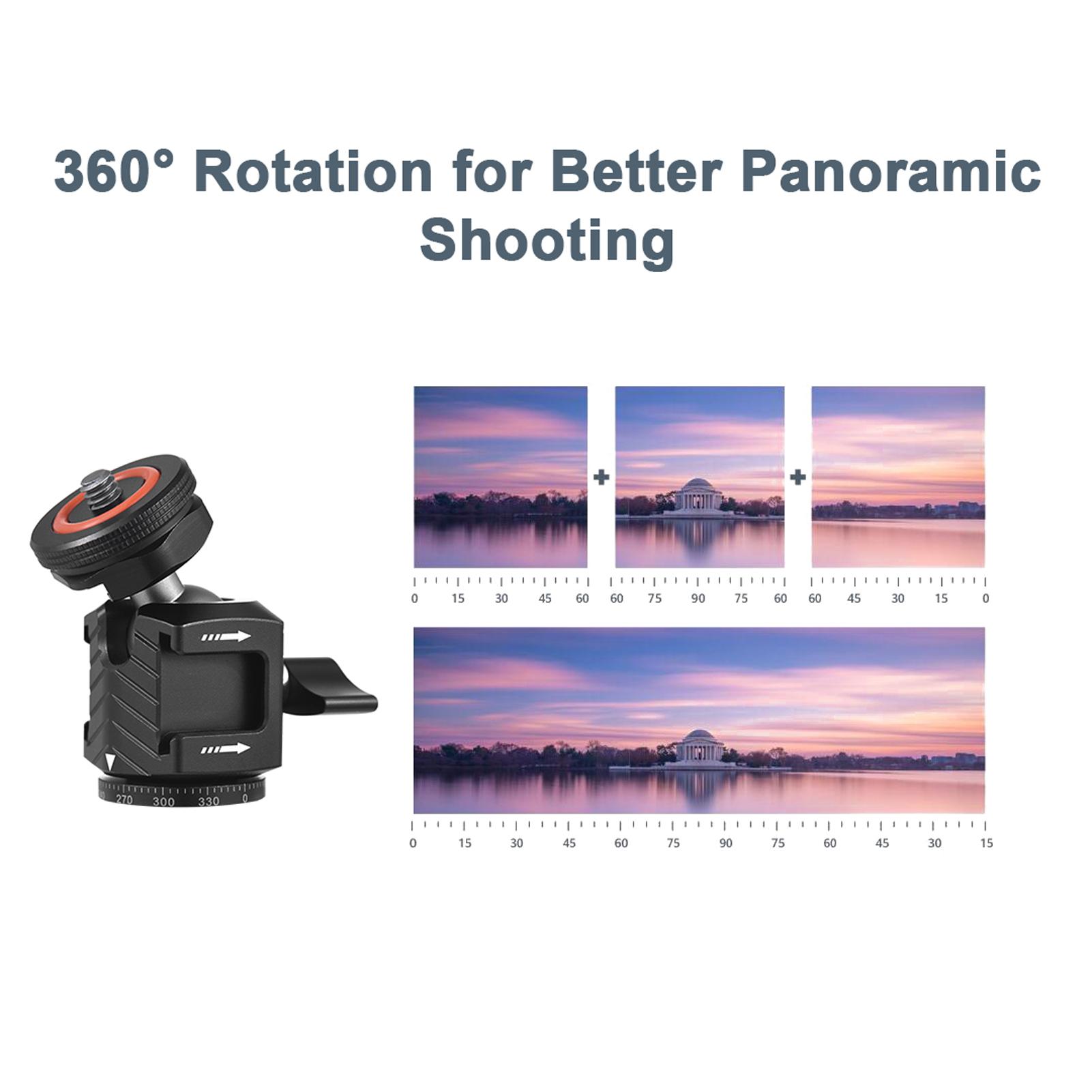 

Multi functional Mini Ball Head 360 degrees Rotatable Aluminum Alloy Ballhead Adapter Tripod Head 1 4 Inch Screw & чёрный