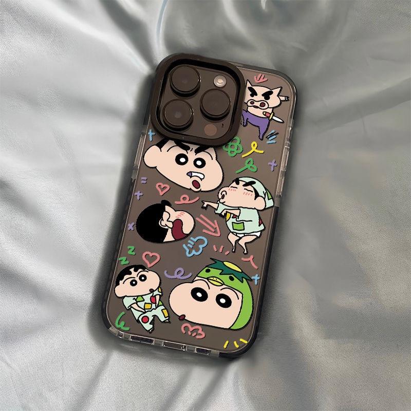 Funny Crayon Xiaoxin iPhone14promax Apple 15 mobile phone case 13 two-color 12 transparent black edge 11 new models