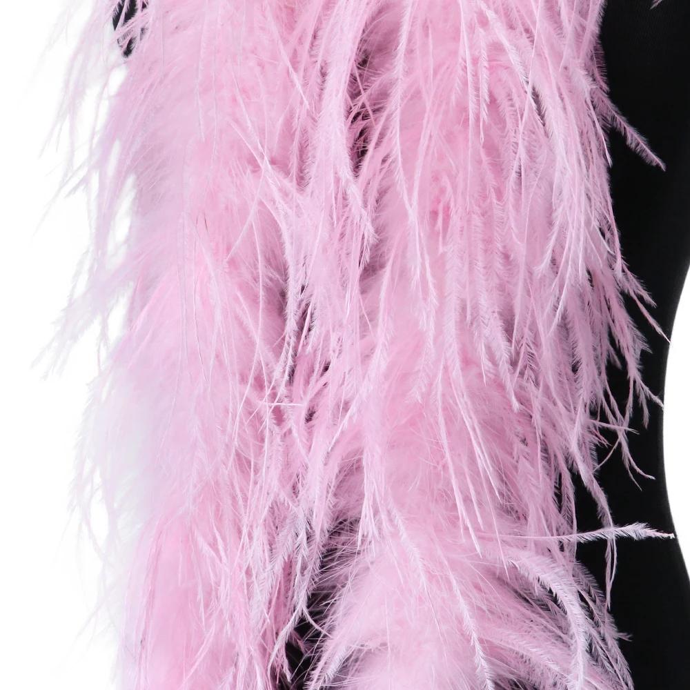 DIY 0,5 Metri Grosime Boa din Pene de Struț 2-20 Straturi Panglică Cusut Rochie Eșarfă Șal DIY Carnaval Petrecere de Nuntă Îmbrăcăminte Fustă cu Pene Decor