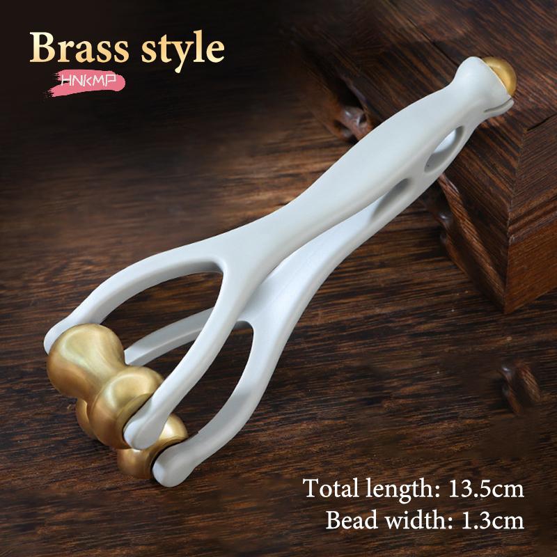 Przenośny dwurzędowy wałek do masażu palców Mosiężny design Łatwe w użyciu narzędzie do łagodzenia zmęczenia palców i promowania krążenia krwi