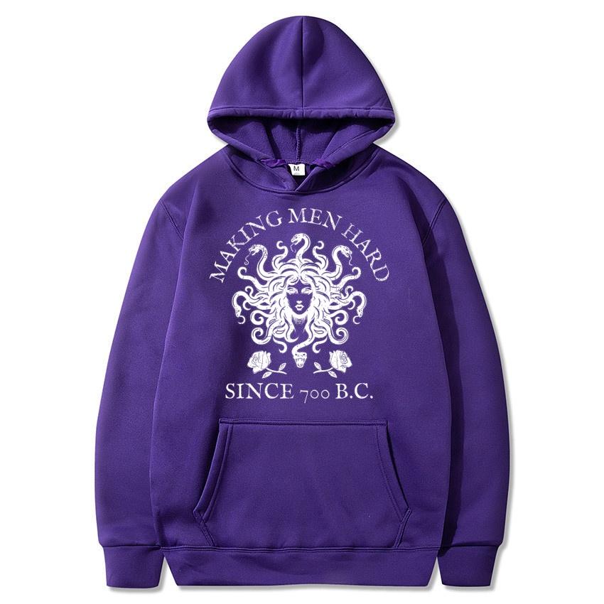 Medusa Autumn and Winter Female Print Hoodie Men's and Women's Fashionable Sportswear Daily Casual Street Wear Warm Hoodie