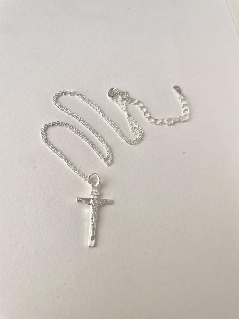 Pure Real 925 Silver Cross Pendant Necklace For Women Girl Men Jewelry Eternal Spiriti Faith Power Passion Of Jesus