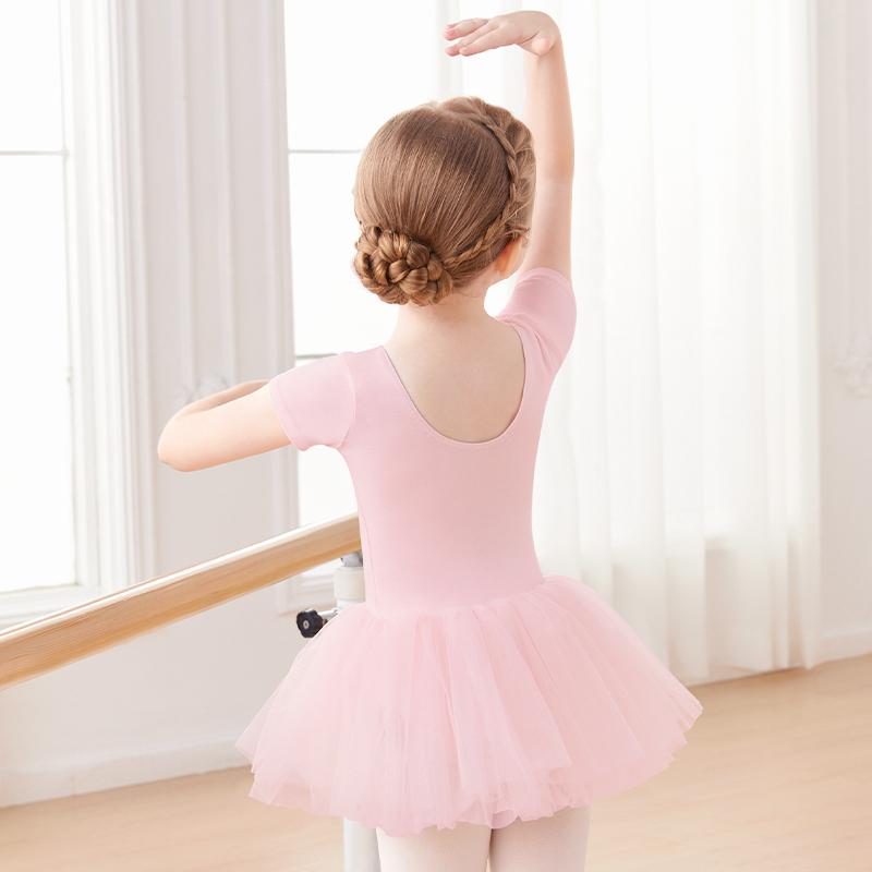 Girls Ballet Tutu Dress Dance Dress for Toddlers Kids Gymnastic Leotard Dress with Full Lining Cotton Ballet Dress Closed Crotch