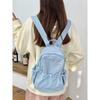 School bag new casual backpack travel versatile solid color light large capacity student bag