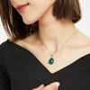 [KOAI] Malachite Teardrop Pendant, Purification and Good Fortune Amulet Power Stone Pendant, 925 Silver Chain, Women's