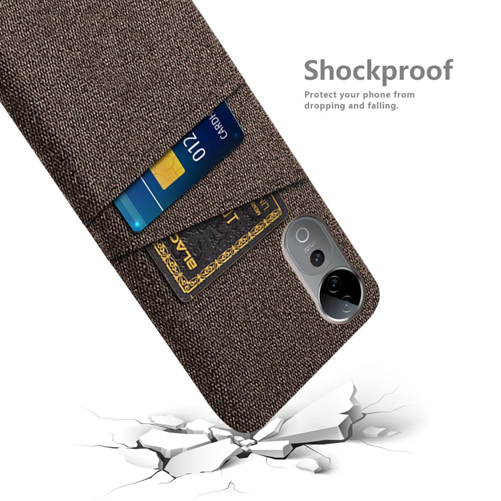 For vivo S19 Pro 5G Case Cloth+Hard PC Phone Cover with Dual Card Slots