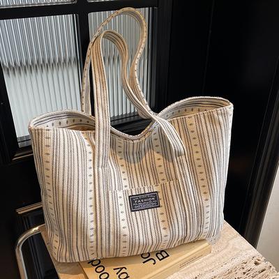 Large Capacity Cloth Bag Women'S Bag Commuter Tote Bag College Student Class Shoulder Handbag