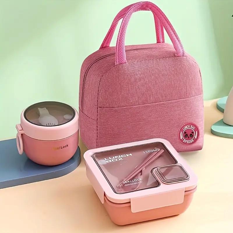 Compact Insulated Lunch Bag & Microwaveable Bento Box for Students & Office Workers