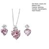 Yousheng Rhinestone Heart Jewelry Set Faux Diamond Necklace And Earrings Set Sparkling Heart Pendant Wedding Jewelry for Bride Bridesmaid Anniversary