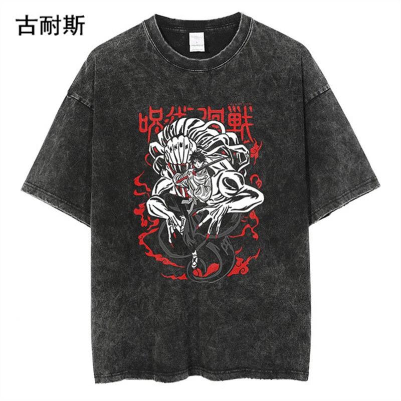 Jujutsu Kaisen anime manga T-shirt shirt undershirt undershirt cotton Black 4XL