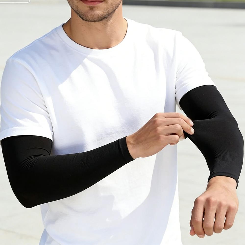 1 Pair Summer UV Arm Sleeves Sun Protection Lightweight for Hiking Driving Fishing Outdoor