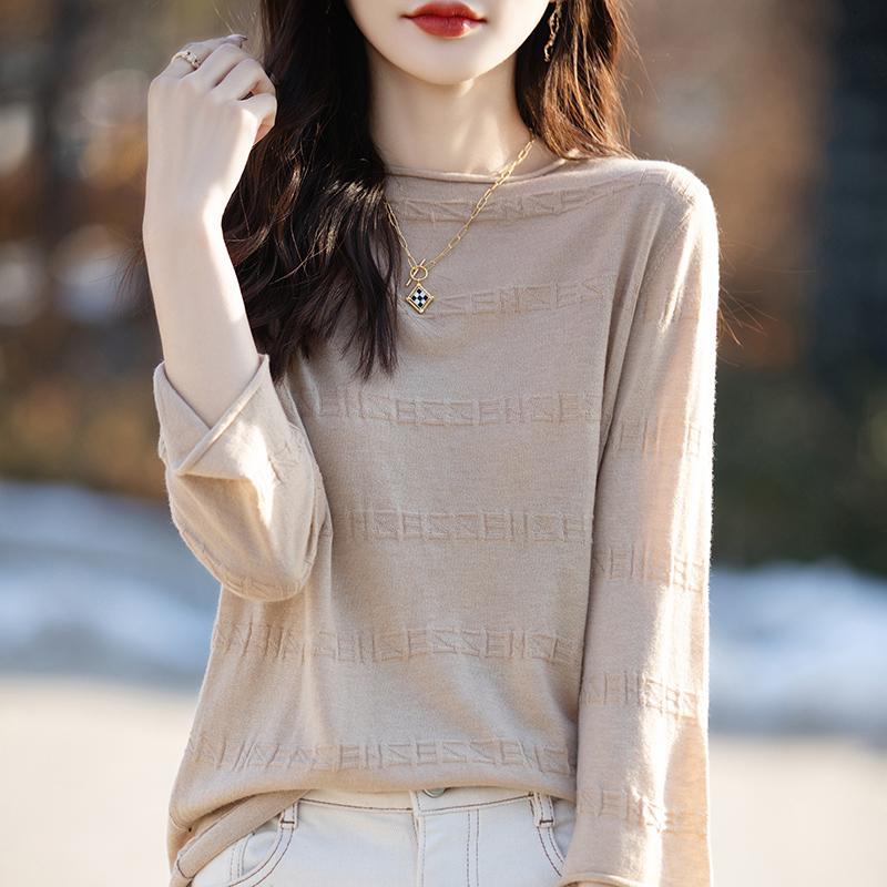 All-Season Women's 50% Wool 50% Silk Sweater | Lightweight Warm Blend Pullover | Luxury Cashmere Silk Knitwear