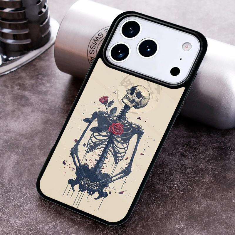 Skeleton Skull Art Phone Case For iPhone 17,16e,15,14,13,12,11,Mini,Pro,MAX soft Silicone Cover
