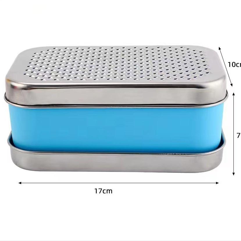 

Двусторонняя терка из нержавеющей стали Терка для сыра Прямоугольная терка Терка для сыра Овощерезка Шинковка для имбиря 1PCS синий