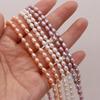1String, Rice Shape Pearls, 3.5-4 Mm, Boho Natural Freshwater Pearl Beads, for DIY Necklaces, Bracelets, Anklets, Jewelry Making, 36cm