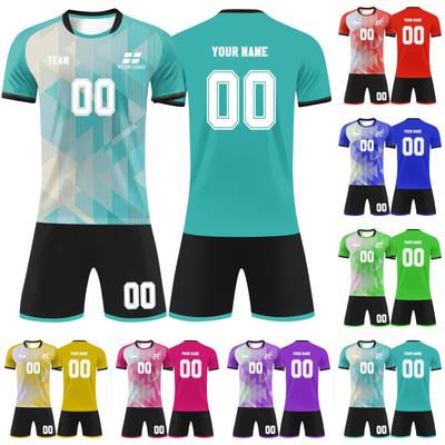 Personalisierte Shirts Kit Herren Mädchen mit Namen Nummer benutzerdefinierte Fußballtrikots für Jungen Trainingsanzug