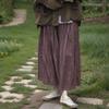 Women Vintage Jacquard Skirts Elastic Waist Purple Soft Spring Loose A-Line Skirts For Women
