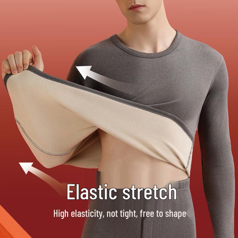 

MEIBIAO Men s Plush Thermal Underwear Set with Cashmere Protein XL
