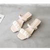 Women's Summer 2025 French Style Chunky Heel Sandals: Mid-Heel Internet Celebrity Two-Wear Sandals and Slippers