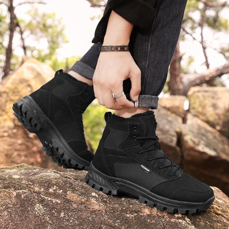 High-quality Men's Snow Boots Warm Plush Winter Boots Shoes Outdoor Snow Boots Non-slip Platform Shoes