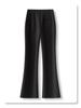 Women's Black Flared Pants - High-End Casual Draping for Spring 2025