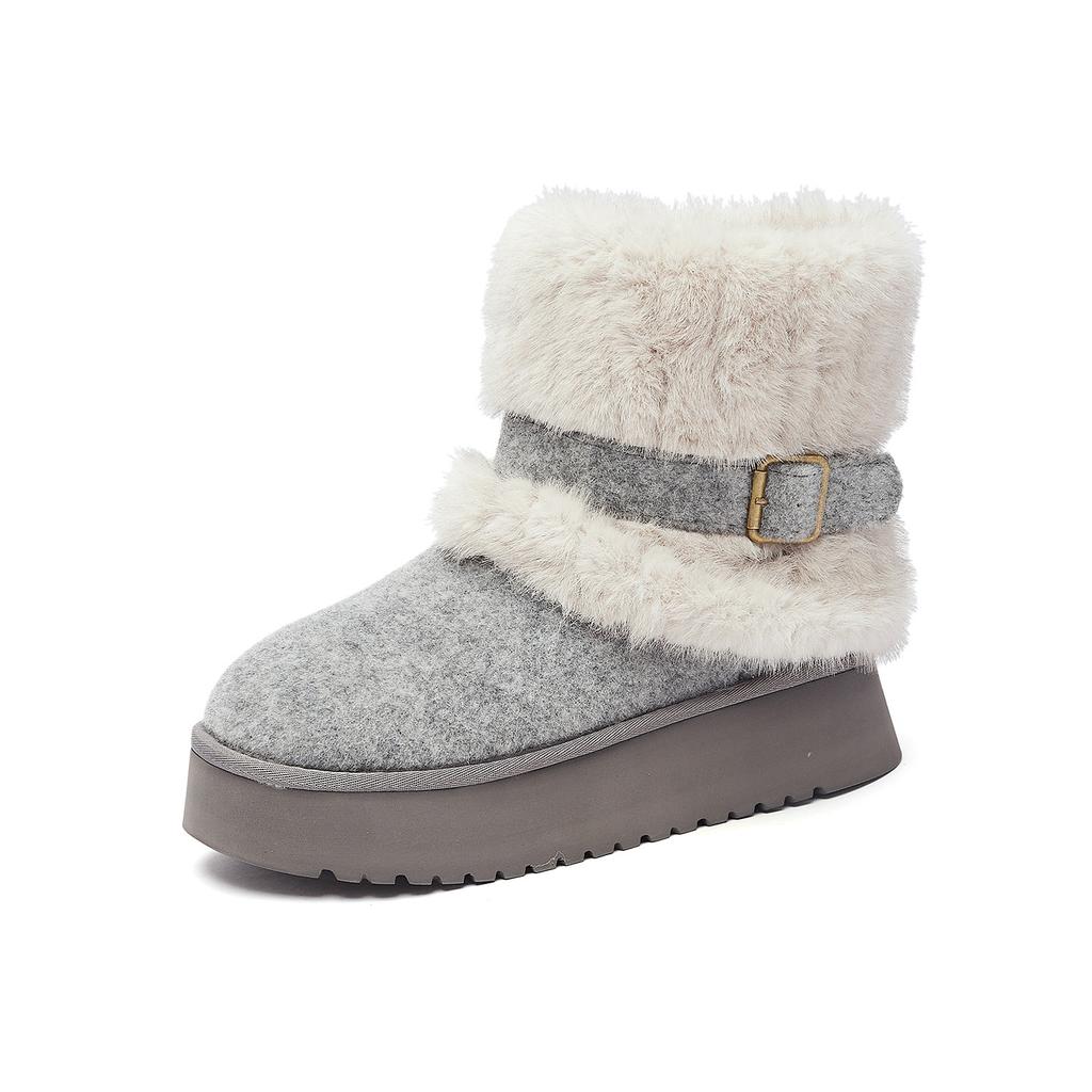 Augustine plush snow boots new winter platform casual short boots plush cotton shoes