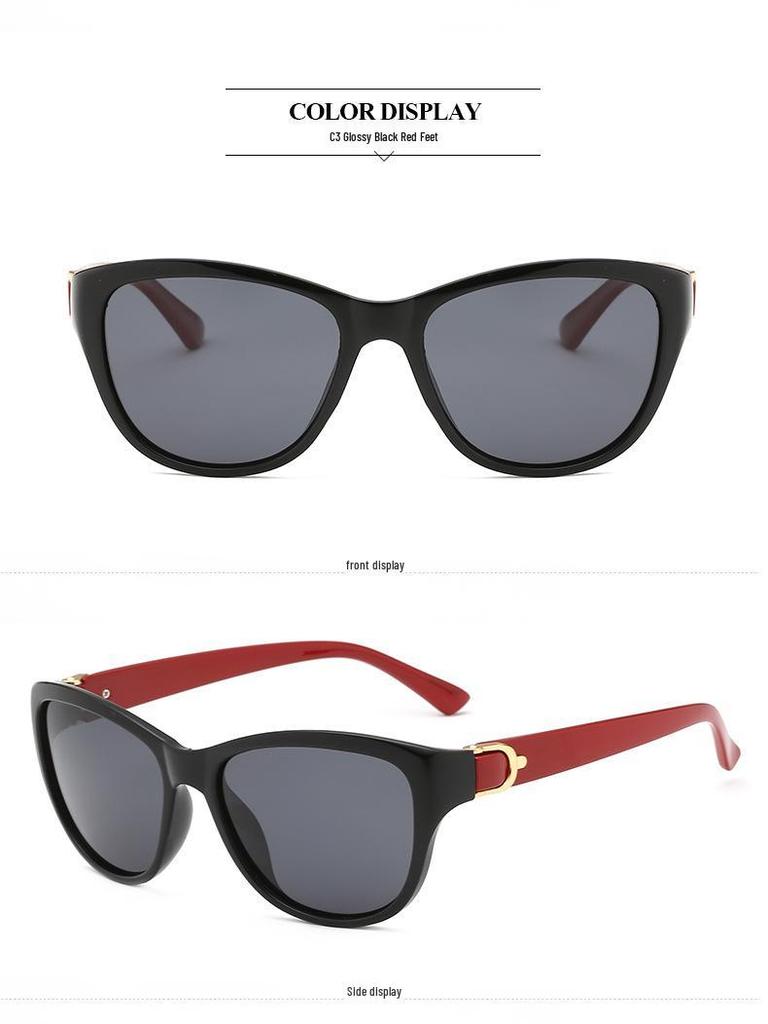 Women's Trendy Round Metal Mixed Polarized Retro Sunglasses 8629