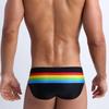 Men Swim Briefs Color Low Waist Tight Fit Sexy Swimwear Beach Wear Tanning Surfing Pride Strips