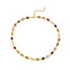 Color water drop necklace Fashion high-end light luxury temperament Clavicle chain Exquisite and elegant banquet accessories
