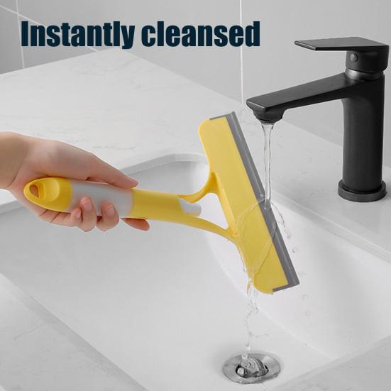 3 In 1 Window Squeegee Cleaner with Spray Bottle Ergonomic Design Double-sided Wipe Window Scrubber Cleaning Tool