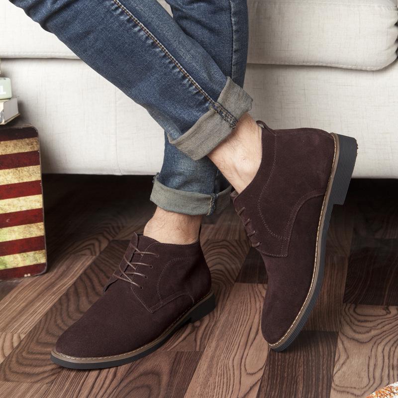 Fashion Brand Faux Suede Leather Men's Boots Men Business Casual leather Shoes Autumn Winter Fashion Oxford Shoes For Men 698
