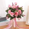Silk Rose Flower Bouquet for Outdoor Wedding Dress Photography Props - Bridal Bouquet