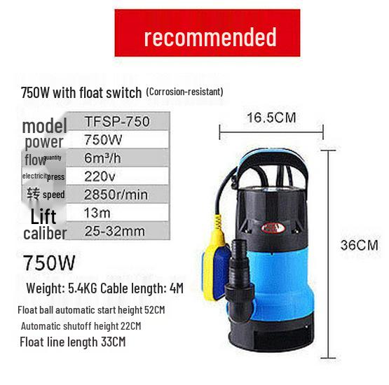Pompă submersibilă silențioasă compactă, rezistentă la acizi și alcali, rezistentă la coroziune, cu înălțime mare de pompare și aspirație inferioară